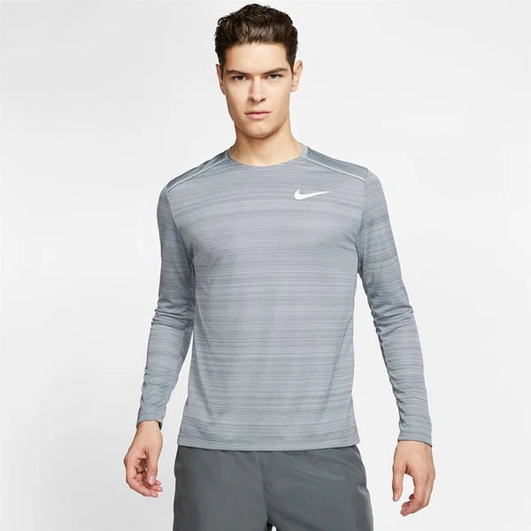 NIKE DRI-FIT MILER LONG SLEEVE T-SHIRT 'GREY'